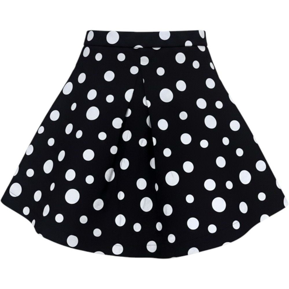 Maeve Anthropologie Polka Dot A-Line Mini Skirt Black White XS New